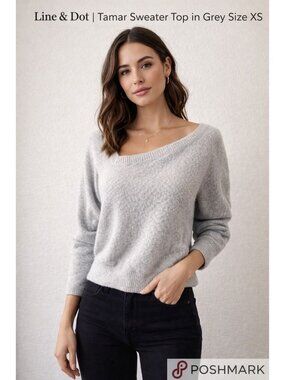 Line & Dot | Tamar Sweater Top in Grey Size XS Comfy Quiet Luxury Old Money